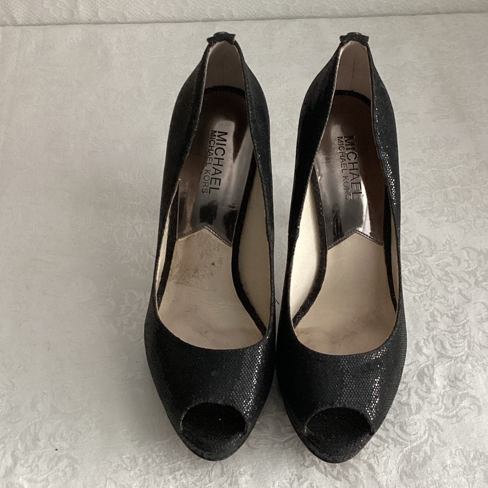 Michael Kors Black Open-Toe High Heel Pumps - Picture 2 of 9
